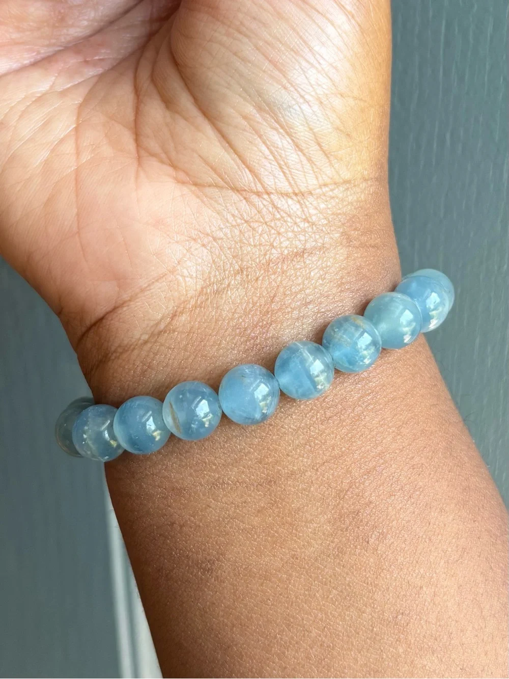 10mm Blue Onyx Crystal Bracelet - Picture 4 of 7